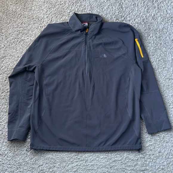 EUC Men’s The North Face Soft Shell Gray/Yellow Zip Jacket Size XXL - Picture 1 of 10